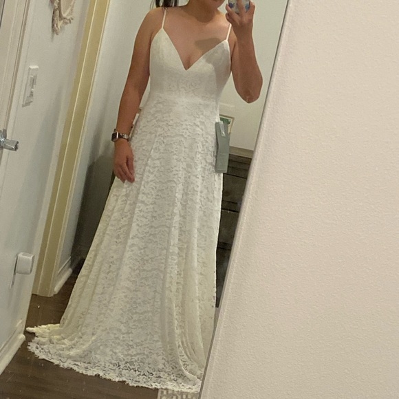 ASOS Ariana Lace Cami Wedding Dress with Full Skirt - Picture 5 of 8